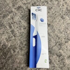 New Sealed Oral-B Clic Manual Toothbrush Blue with 1 Replacement Brush Head New